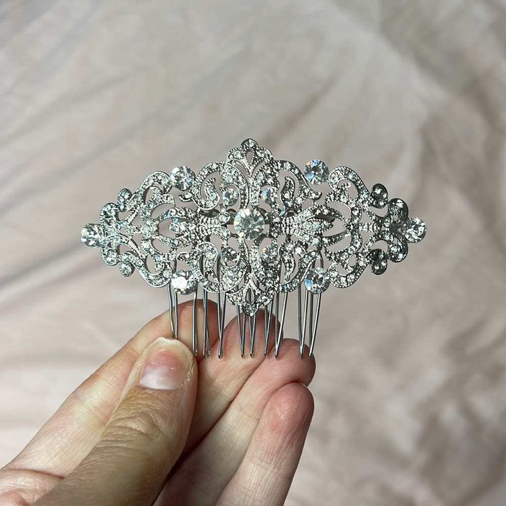 Rhinestone hair clip barrette wedding prom pageant formal